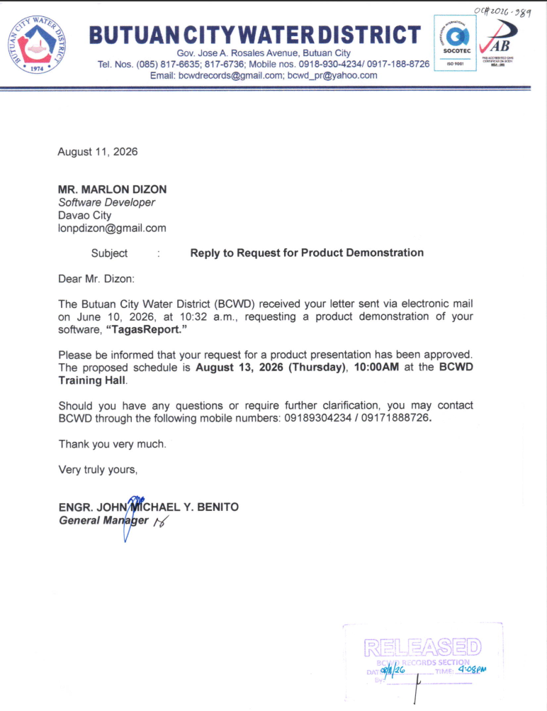 Request for Product Demonstration document